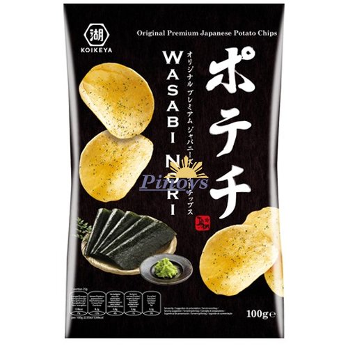 Bramborové lupínky s příchutí wasabi a řasy nori 100 g - Koikeya