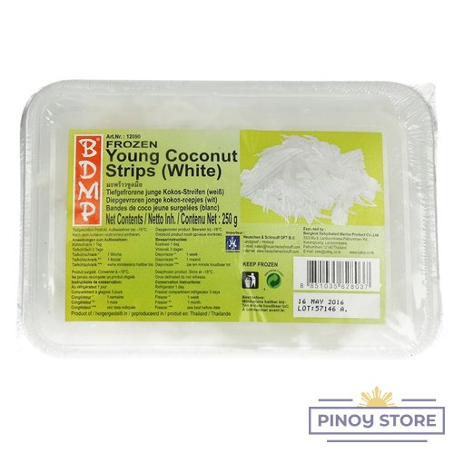 Young coconut strips, frozen 250 g - BDMP