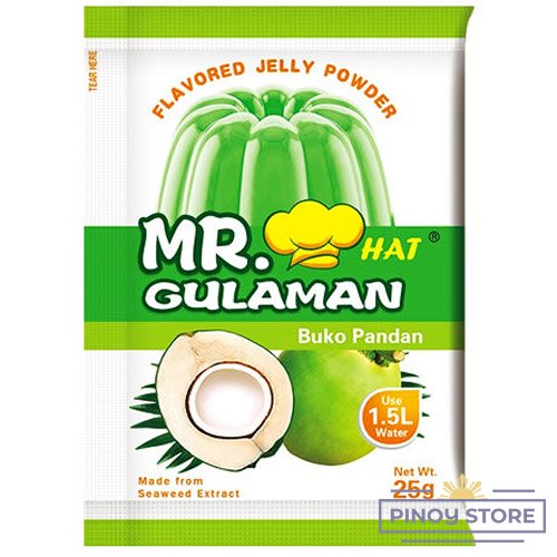 Mr. Gulaman Jelly Powder Buko Pandan flavored 25 g - Mr. Hat Gulaman