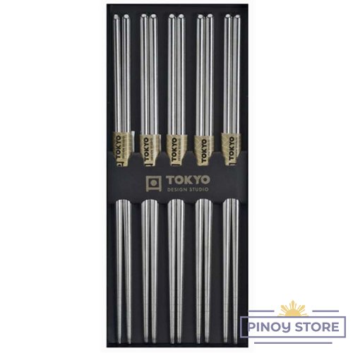 5 Pairs of Stainless Steel Chopsticks - Tokyo Design