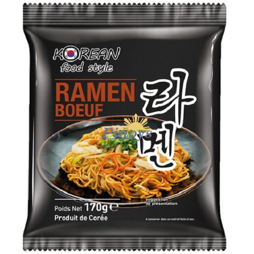 Pre Cooked Ramen Noodles Beef flavoured 170 g - Korean Food Style