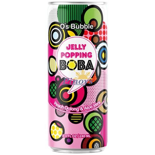 Peach & Aloe Bubble Tea Drink, boba 240 ml - O's Bubble