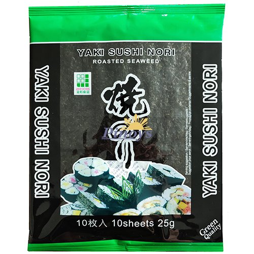 Mořská řasa Nori na sushi, pražená (19x21cm, 10ks) 25 g - Jhfoods