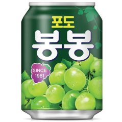 Korean Crushed Grape Juice with Pulp, Bong Bong 238 ml - Haitai