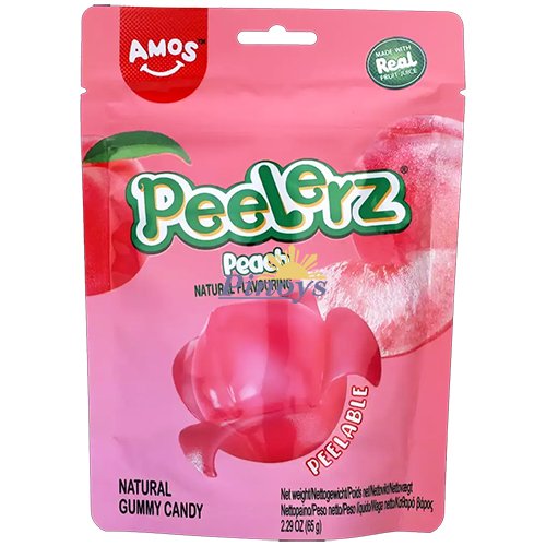 Peelable Peach Gummy Candy 65 g - Amos