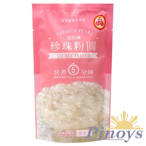 Tapioca Pearls with Lychee flavour 250 g - Wu Fu Yuan