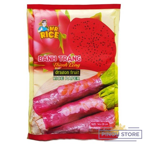 Rice Paper for Summer Rolls with Dragon Fruit 22 cm, 200 g - Duy Anh
