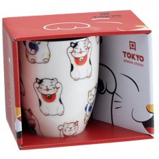 Hrnek v dárkové krabičce s kočičkou Lucky Cat (380 ml) - Tokyo Design