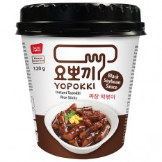 Korejské rýžové koláčky s černou fazolí Topokki, cup 120 g - Yopokki