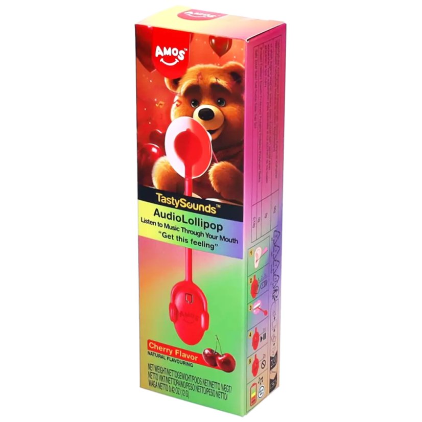 Tasty Sounds Audio Lollipop "Get this feeling" Cherry 12 g - Amos