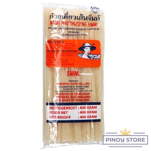 Flat Rice Noodles, Straight 5mm 400 g - Farmer