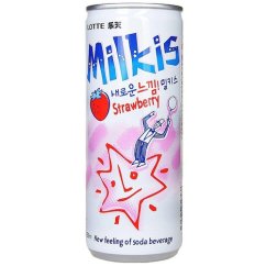 Milkis mléčná soda s příchutí jahod 250 ml - Lotte