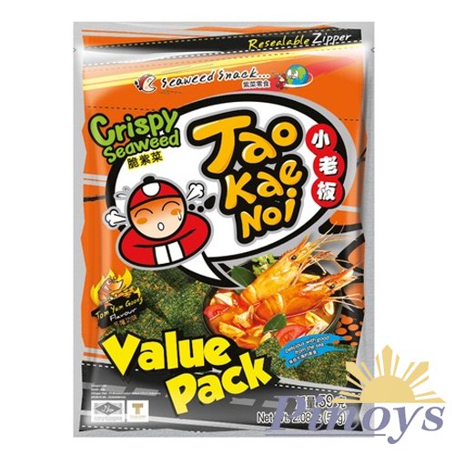 Chipsy z mořských řas s příchutí  thajské pikantní polévky Tom Yam Goong 59 g - Tao Kae Noi