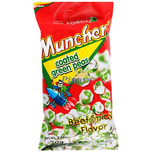 Snack ze zeleného hrášku Muncher s pikantní hovězí příchutí 70 g - W.L.