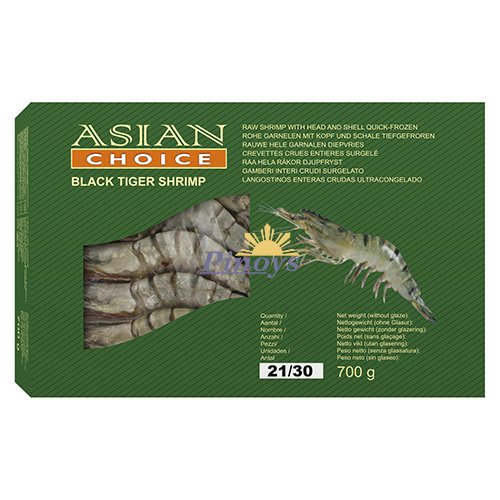 Černé tygří krevety 21/30, HOSO 1 kg - Asian Choice