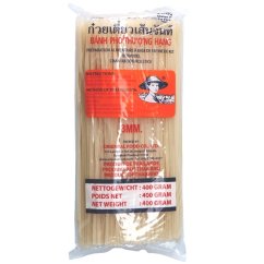 Flat Rice Noodles, Straight 3mm 400 g - Farmer