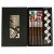 5 Pairs of Bamboo Chopsticks in a box, Lucky Cat Design - Golden Turtle