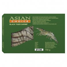 Black Tiger Shrimps 21/30, HOSO 1 kg - Asian Choice