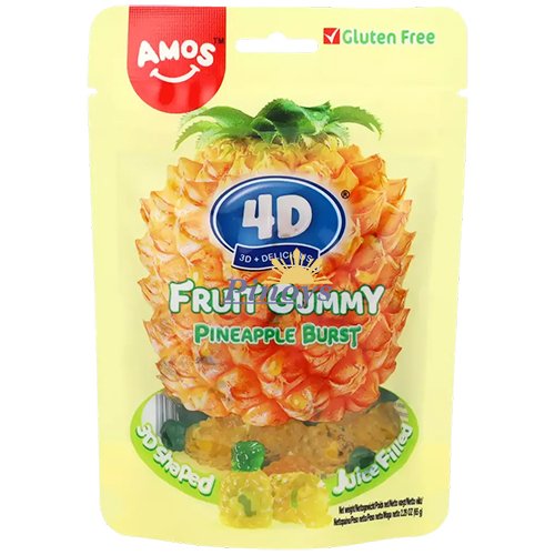 Ovocné želé s příchutí ananasu 4D 65 g – Amos