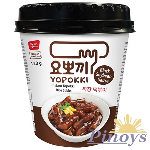 Rice Cake Jjajang Snack with Black Bean Sauce, Topokki, cup 120 g - Yopokki