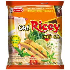 Instantní rýžové nudle Oh Ricey s kuřecí příchutí 63 g -  Acecook
