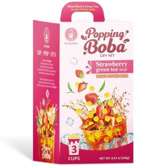 Bubble tea sada s příchutí jahody 240 g (3x80 g) - O's Bubble