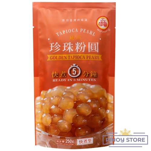 Zlatavé tapiokové perly pro bubble tea 250 g - Wu Fu Yuan