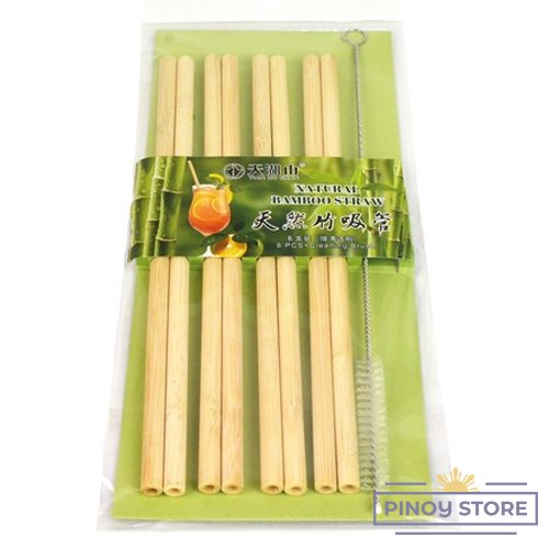 Bamboo Straws with Brush, Natural (8 pcs)
