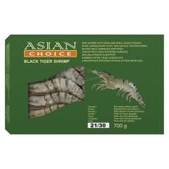 Black Tiger Shrimps 21/30, HOSO 1 kg - Asian Choice