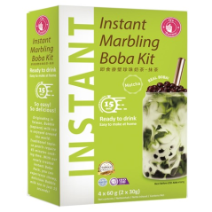 Instant Matcha Bubble Tea Kit, Boba 240 g (4x60g) - O's Bubble