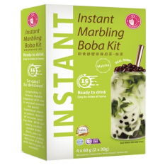Instant Matcha Bubble Tea Kit, Boba 240 g (4x60g) - O's Bubble