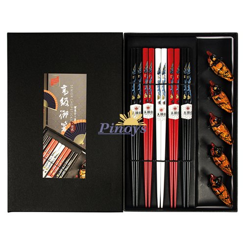 5 Pairs of Bamboo Chopsticks in a box, Duck Design - Golden Turtle