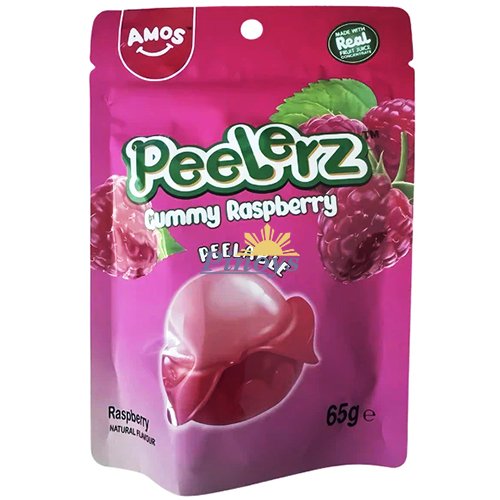 Peelable Raspberry Gummy Candy 65 g - Amos