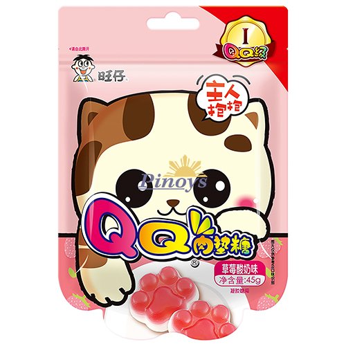 Želatinové kočičí pacičky s příchutí jahod v jogurtu 45 g - Want Want