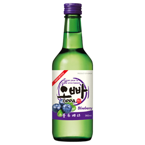 Tradiční korejský alkoholický nápoj Soju s příchutí borůvek 360 ml - Oppa