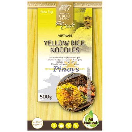 Široké rýžové nudle žluté 3mm 500 g - Golden Turtle