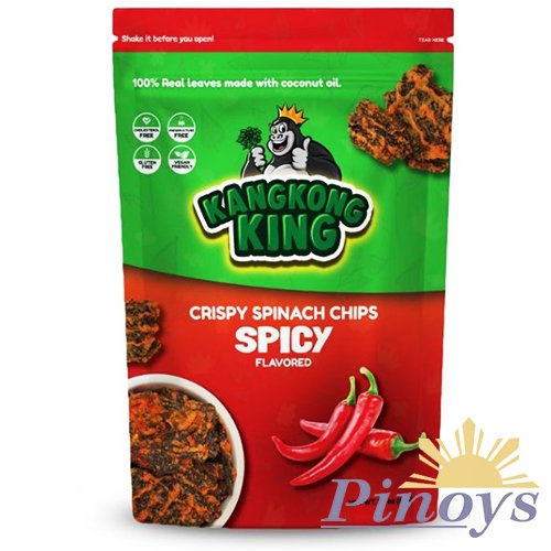 Kangkong King, Crispy Fried Water Spinach Chips Spicy flavoured snack 60 g - KKK Food