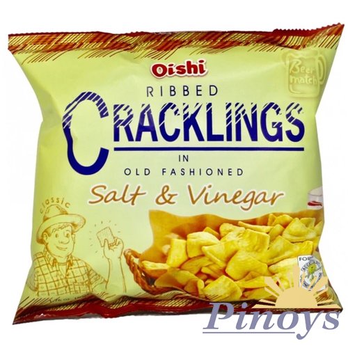 Ribbed Cracklings Salt & Vinegar flavoured snack 50 g - Oishi