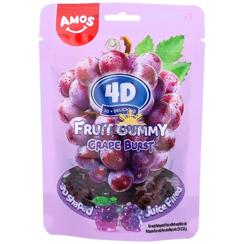 Ovocné želé s příchutí hroznů 4D 65 g – Amos