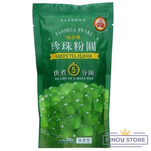 Tapioca Pearls with Green Tea flavour 250 g - Wu Fu Yuan