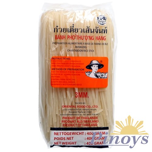 Flat Rice Noodles, Folded 3mm 400 g - Farmer