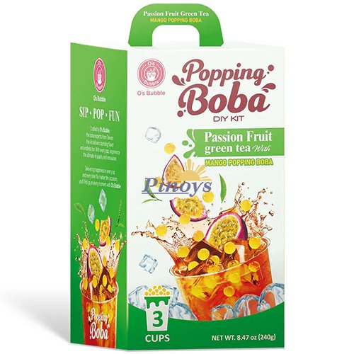 Bubble tea sada s příchutí marakuji 240 g (3x80 g) - O's Bubble