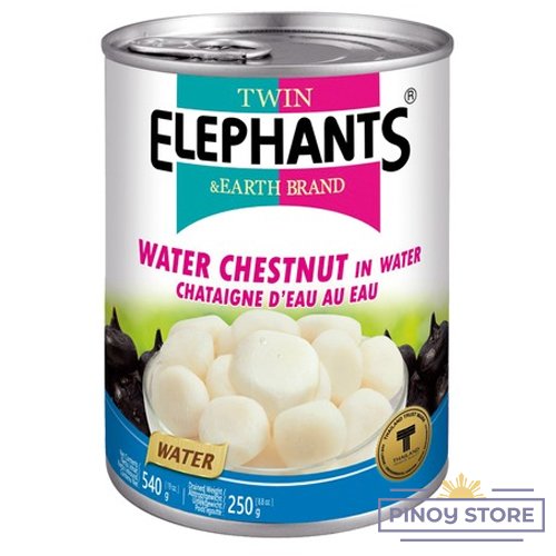 Water Chestnuts in a can, whole 540 g - Twin Elephants