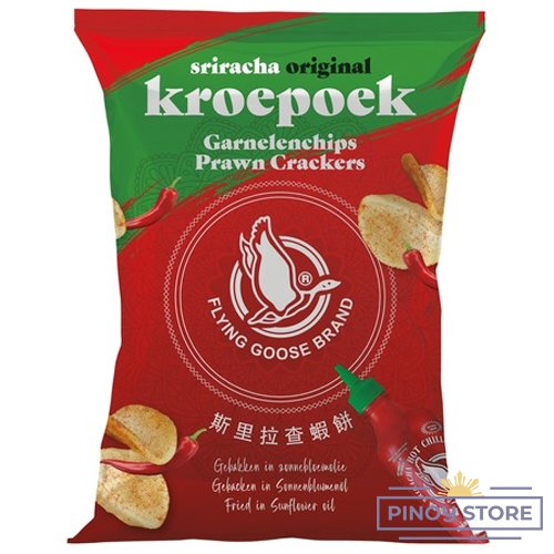 Sriracha Prawn Crackers, kropeck 80 g - Flying Goose