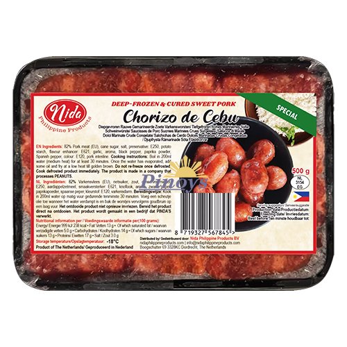 Filipínské sladké vepřové klobásky Chorizo de Cebu 500 g - Nida