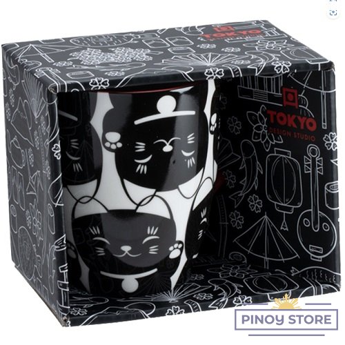Hrnek v dárkové krabičce s černou kočičkou "Black Maneko" (380 ml) - Tokyo Design