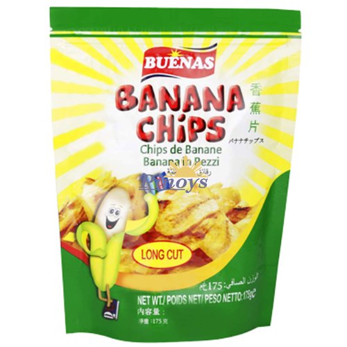 Banana Chips long cut, Saba 175 g - Buenas