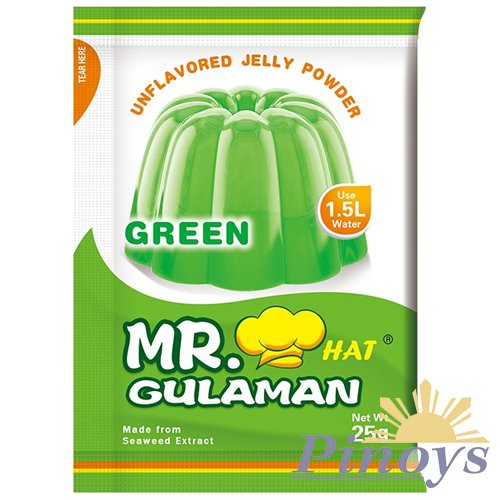 Mr. Gulaman Jelly Powder Green, unflavored 25 g - Mr. Hat Gulaman
