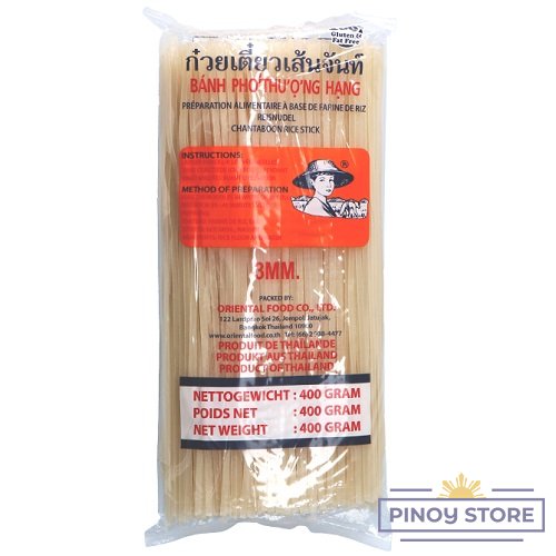 Flat Rice Noodles, Straight 3mm 400 g - Farmer
