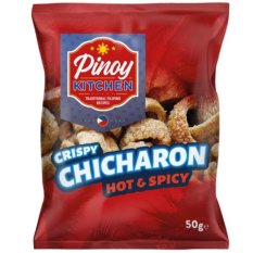 Crunchy fried pork skin - Chicharones Hot & Spicy 50 g - Pinoy Kitchen